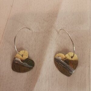 Sterling Silver Dangle Heart Earrings